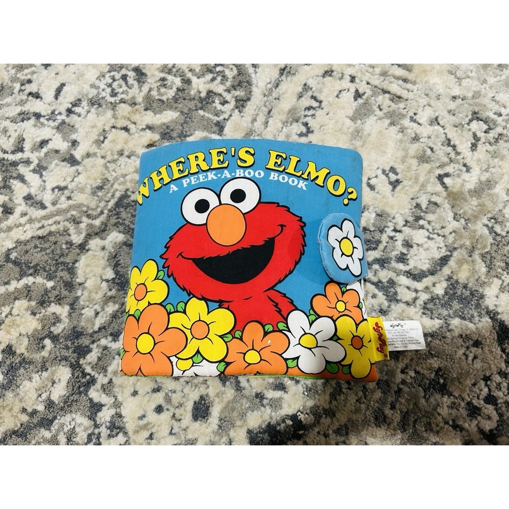 Vintage Where's Elmo? A Peek-A-Book Book 1999 Soft Play Sesame Street Cloth Book